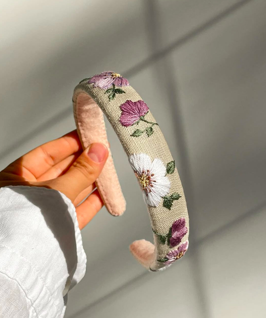 CERCHIETTO FIORE DI MALVA