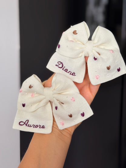 FIOCCO CUORICINI PANNA E CUORI COLORATI