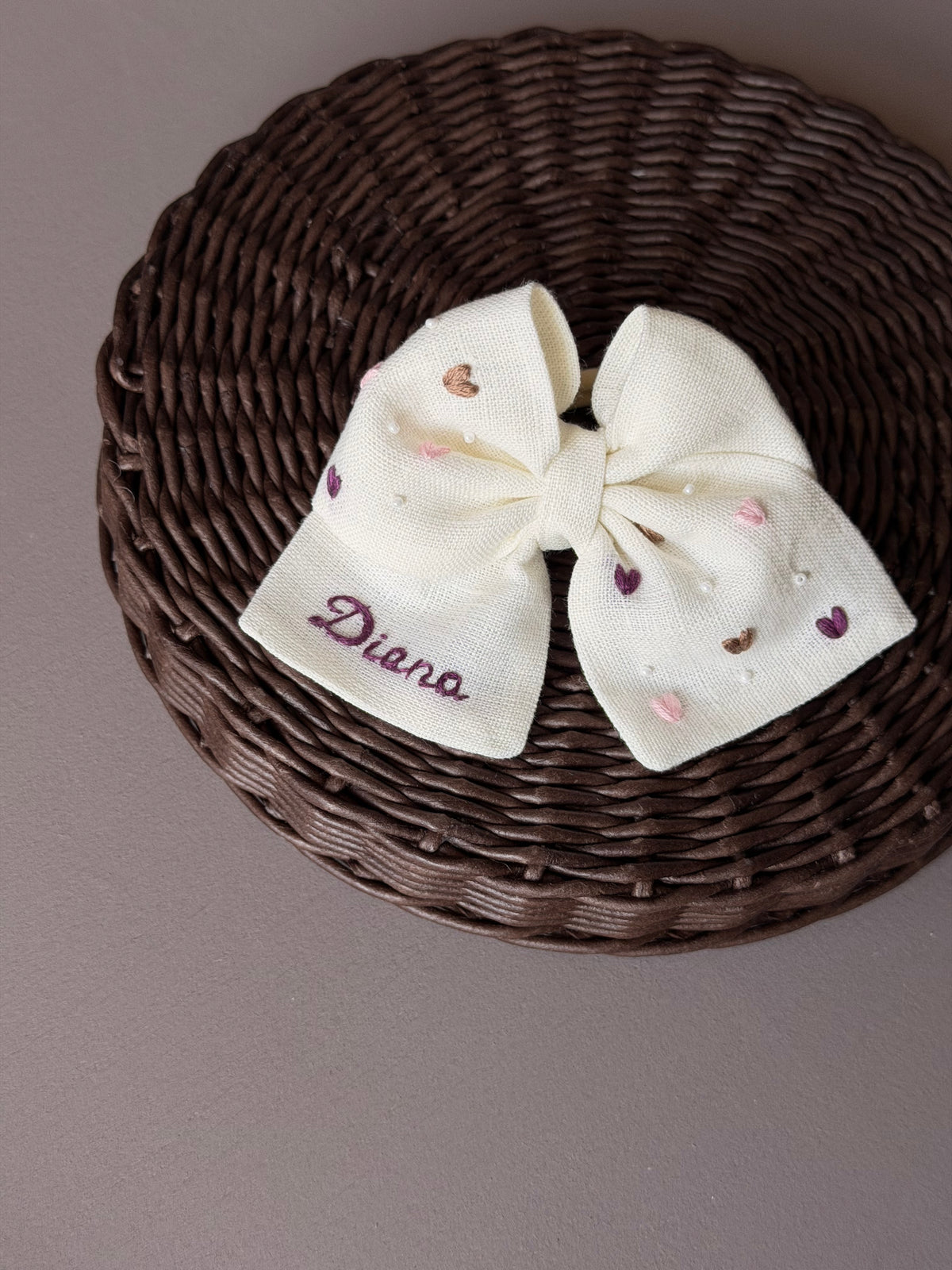 FIOCCO CUORICINI PANNA E CUORI COLORATI