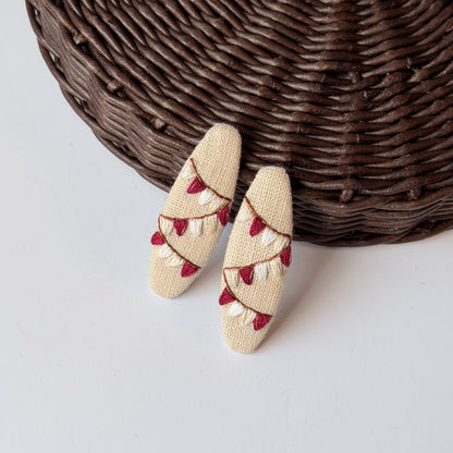 MOLLETTA FESTONI SU LINO BEIGE
